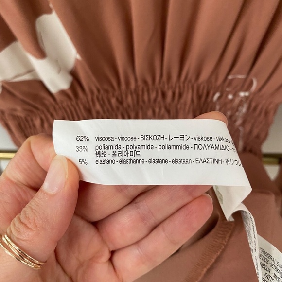 Zara Long Sleeves Dusty Pink Kimono Midi Dress With Abstract Female Drawing Sz M - Picture 9 of 9